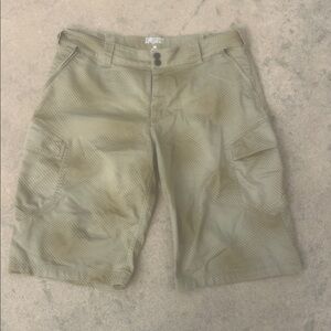 FOX Men's Gold Tan Grid Design Racing Shorts Size 38